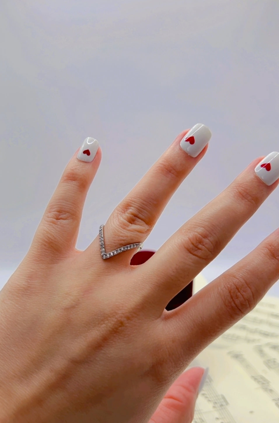 Nouveau! Bague V Argent