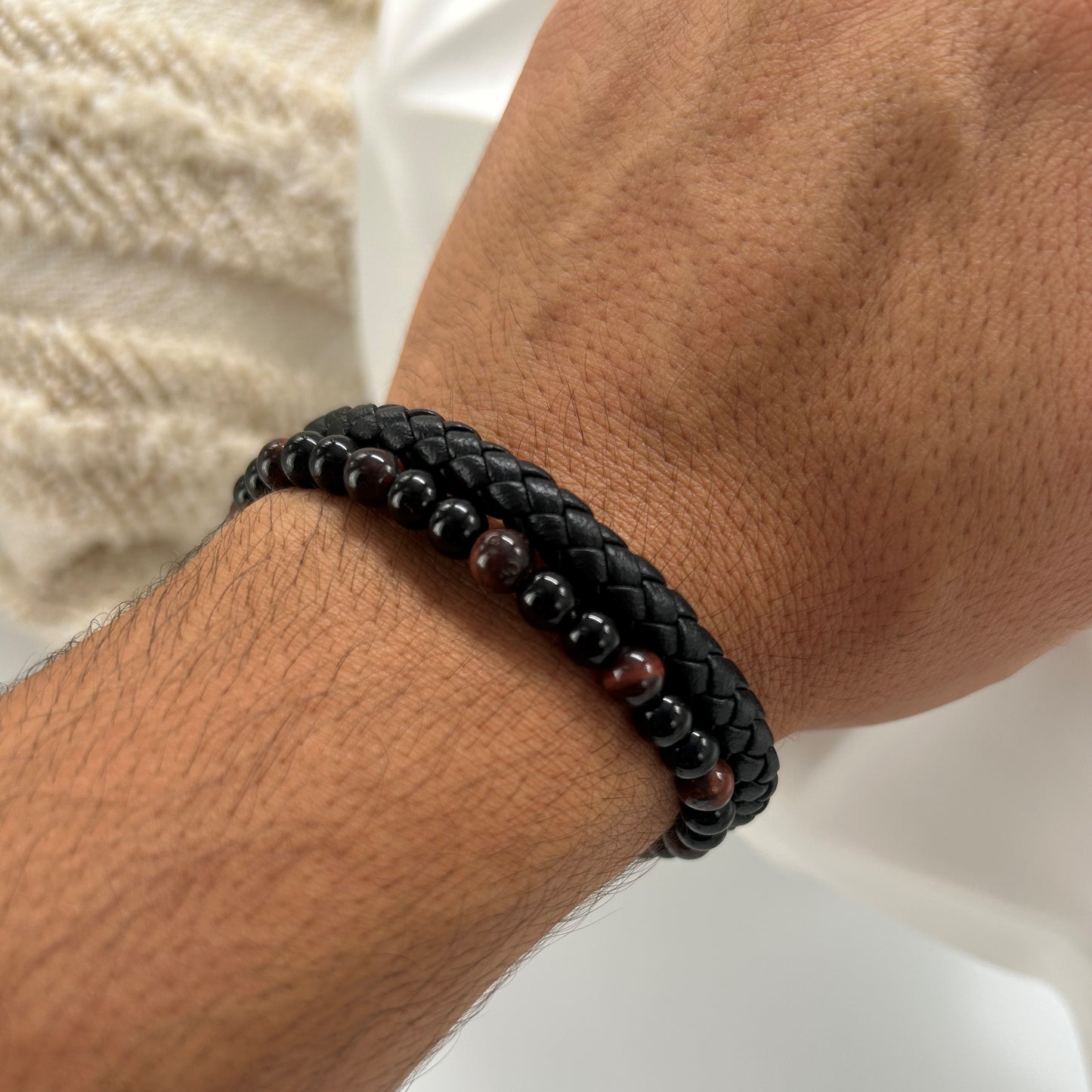 Bracelet Œil de tigre pour homme - Maison M Bijoux