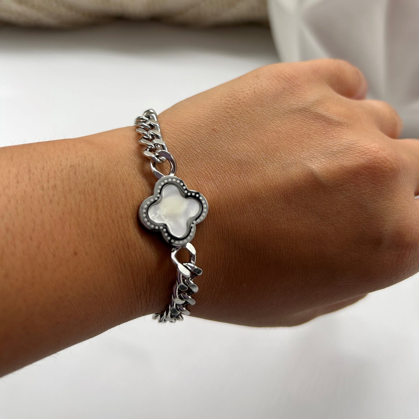 Bracelet Trèfle argent double face pour femme Maison M Bijoux