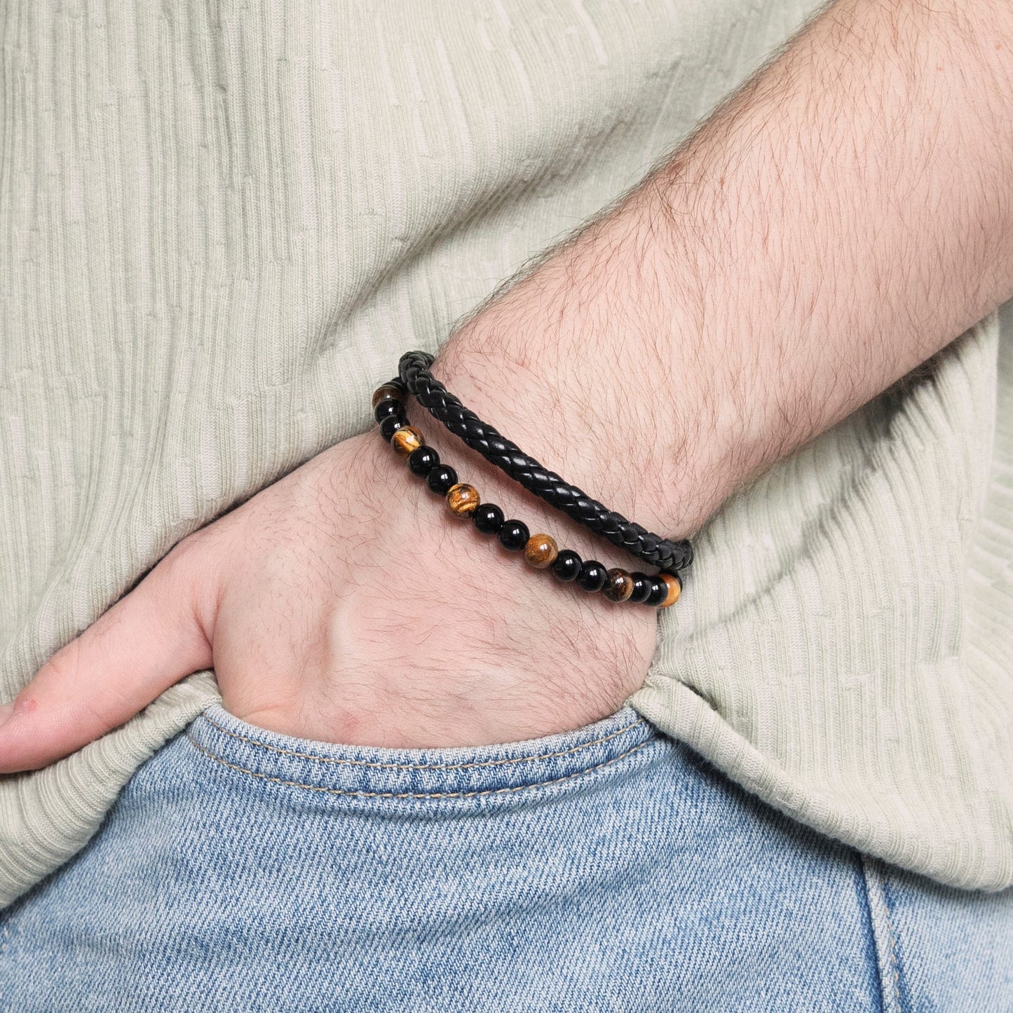 Bracelet Œil de tigre pour homme Maison M Bijoux